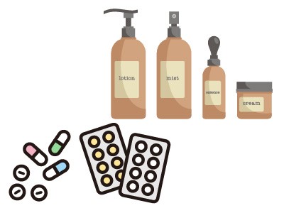 薬・化粧品慣れない環境に行くと体の不調が出る方もいらっしゃいますので使い慣れたものの用意を推奨します。